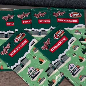 Raising Canes A Christmas Story Sticker Scene Lot of 6 Sealed 2023 Memorabilia